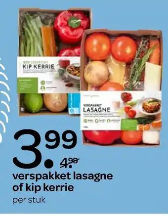 Spar Verspakket lasagne of kip kerrie aanbieding