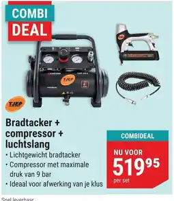 Pontmeyer Tjep bradtacker + compressor + luchtslang aanbieding