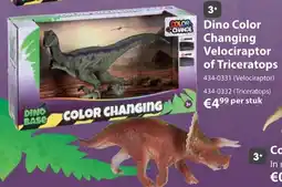 Top1Toys Dino Color Changing Velociraptor of Triceratops aanbieding