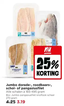 Jumbo Jumbo dorade-, roodbaars-, schol- of pangasiusfilet aanbieding
