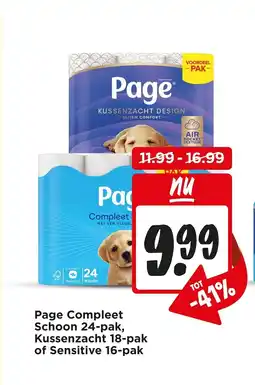 Jumbo Page Compleet Schoon 24-pak, Kussenzacht 18-pak of Sensitive 16-pak aanbieding