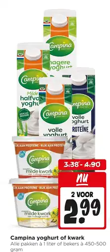 Jumbo Campina yoghurt of kwark aanbieding