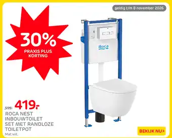 Praxis Roca nest inbouwtoilet set met randloze toiletpot aanbieding