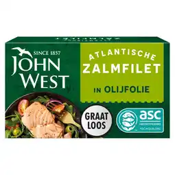 Albert Heijn John West Atlantische Zalm Olijfolie ASC aanbieding