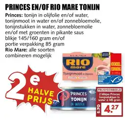 De Boerenschuur princes en/of rio mare tonijn aanbieding