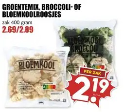 De Boerenschuur groentemix, broccoli- of bloemkoolroosjes aanbieding