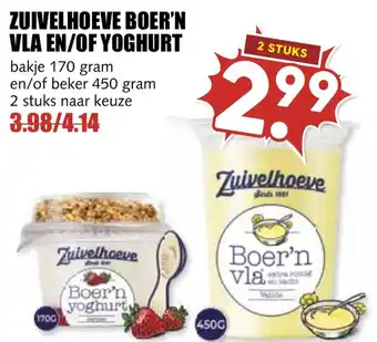 De Boerenschuur Zuivelhoeve Boer'n vla en/of yoghurt aanbieding