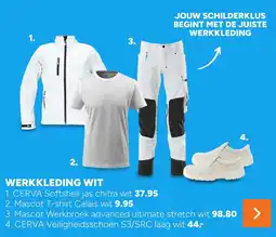 BOUWMAAT Cerva, Mascot, Cerva werkkleding wit aanbieding