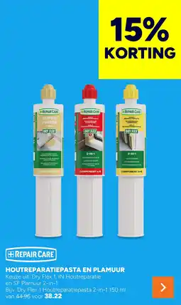 BOUWMAAT Repair Care Houtreparatiepasta en Plamuur aanbieding
