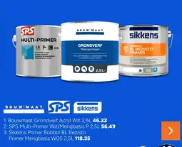 BOUWMAAT Bouwmaat Grondverf Acryl Wit aanbieding