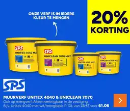 BOUWMAAT SPS MUURVERF UNITEX 4040 & UNICLEAN 7070 aanbieding