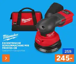 BOUWMAAT Milwaukee excentrische schuurmachine m18 fros125-ob aanbieding
