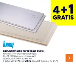 BOUWMAAT Knauf briodekvloer dikte 18 of 23 mm aanbieding