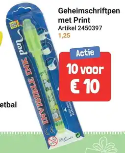 Lobbes Geheimschriftpen met Print aanbieding