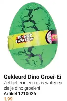 Lobbes Gekleurd Dino Groei-Ei aanbieding