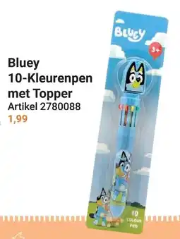 Lobbes Bluey 10-Kleurenpen met Topper aanbieding