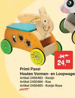 Lobbes Primi Passi Houten Vormen- en Loopwagen aanbieding