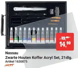 Lobbes Nassau Zwarte Houten Koffer Acryl Set aanbieding
