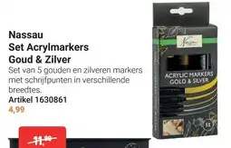 Lobbes Nassau Set Acrylmarkers Goud & Zilver aanbieding