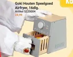 Lobbes Goki Houten Speelgoed Airfryer, 16dlg. aanbieding