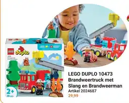 Lobbes lego duplo brandweertruck met slang en brandweerman aanbieding