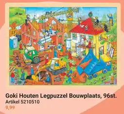 Lobbes Goki Houten Legpuzzel Bouwplaats aanbieding