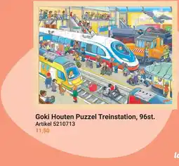Lobbes Goki Houten Puzzel Treinstation aanbieding
