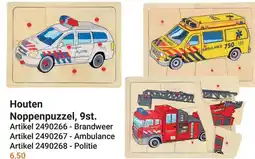Lobbes Houten Noppenpuzzel, aanbieding