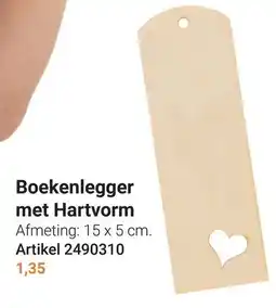 Lobbes Boekenlegger met Hartvorm aanbieding