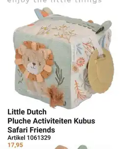 Lobbes Little Dutch Pluche Activiteiten Kubus Safari Friends aanbieding