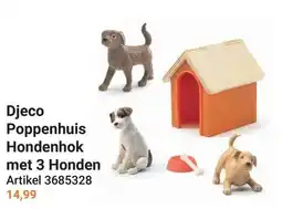Lobbes Djeco Poppenhuis Hondenhok met 3 Honden aanbieding