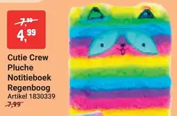 Lobbes Cutie Crew Pluche Notitieboek Regenboog aanbieding