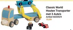 Lobbes Classic World Houten Transporter met 3 Auto's aanbieding