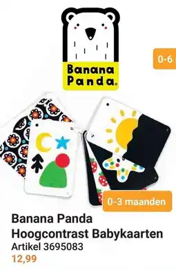Lobbes Banana Panda Hoogcontrast Babykaarten aanbieding