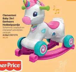 Lobbes Clementoni Baby 3in1 Eenhoorn Hobbelpaardje aanbieding