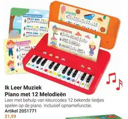 Lobbes Ik Leer Muziek Piano met 12 Melodieën aanbieding