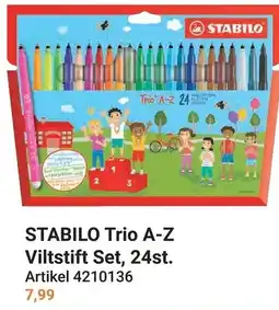Lobbes STABILO Trio A-Z Viltstift Set, 24st. aanbieding