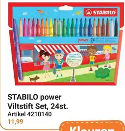 Lobbes STABILO power Viltstift Set, 24st. aanbieding