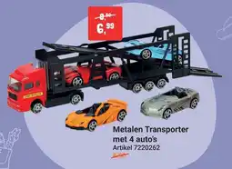 Lobbes Metalen Transporter met 4 auto's aanbieding