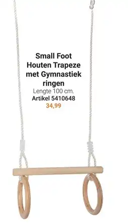Lobbes Small Foot Houten Trapeze met Gymnastiek Ringen aanbieding