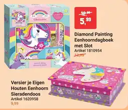 Lobbes Diamond Painting Eenhoorndagboek met Slot aanbieding