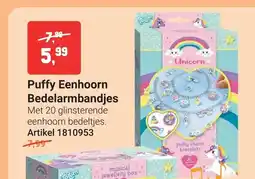 Lobbes Puffy Eenhoorn Bedelarmbandjes aanbieding