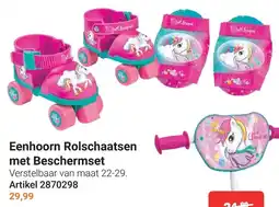 Lobbes Eenhoorn Rolschaatsen met Beschermsset aanbieding
