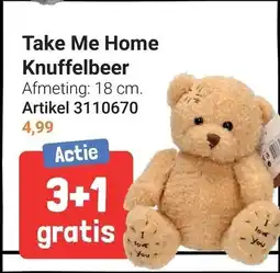 Lobbes Take Me Home Knuffelbeer aanbieding