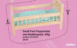 Lobbes Small Foot Poppenbed met Beddengoed, 4dlg. aanbieding