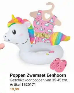 Lobbes Poppen Zwemset Eenhoorn aanbieding