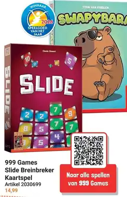 Lobbes 999 Games Slide Breinbreker Kaartspel aanbieding