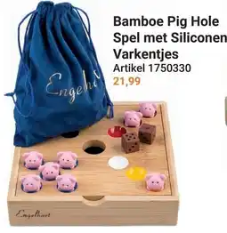 Lobbes Engelhart Bamboe Pig Hole Spel met Siliconen Varkentjes aanbieding