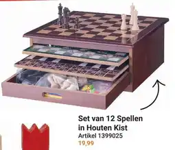 Lobbes Set van 12 Spellen in Houten Kist aanbieding