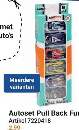 Lobbes Metal Car Autoset Pull Back Fun aanbieding